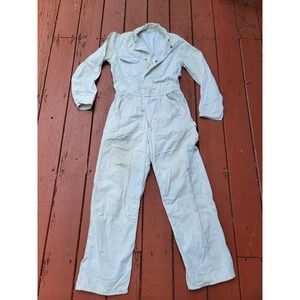 Vintage Sledge’s WHITE Coveralls Workwear 1950 Sanforized 60s Railroad TALON ZIP